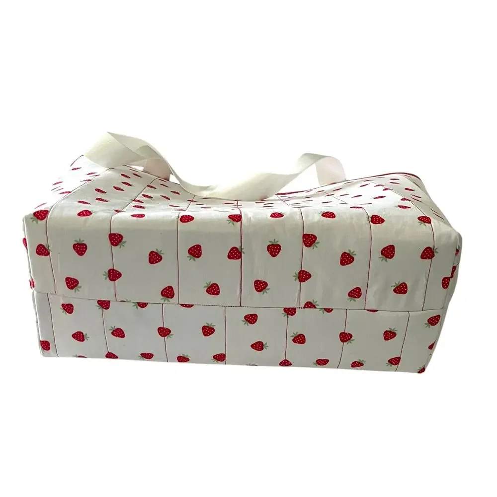 Berries & Polka Dots Handmade Womens Tote Handbag Large Cottagecore Farmhouse